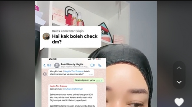 Chat antara pihak Nagita Slavina dan UMKM (TikTok)