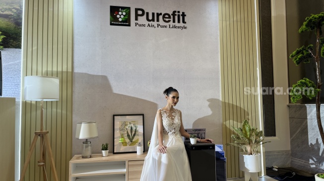 Peluncuran air furifier Sharp Purefit terbaru di kawasan SCBD, Jakarta, Rabu (18/10/2023). [Suara.com/Dicky Prastya]