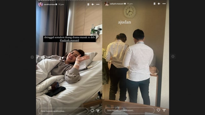 Aaliyah Massaid dirawat di rumah sakit (instagram)