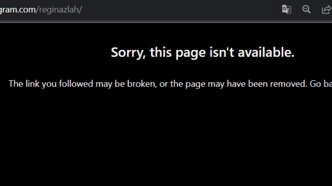 Akun Instagram Regi Nazlah hilang (Instagram)
