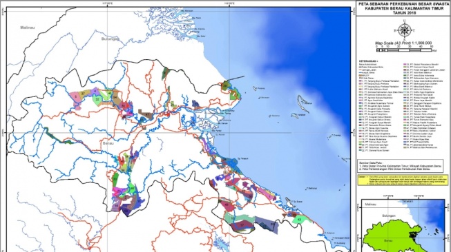 Kondisi Geografis Kabupaten Berau, dari Luas hingga Bentang Alamnya