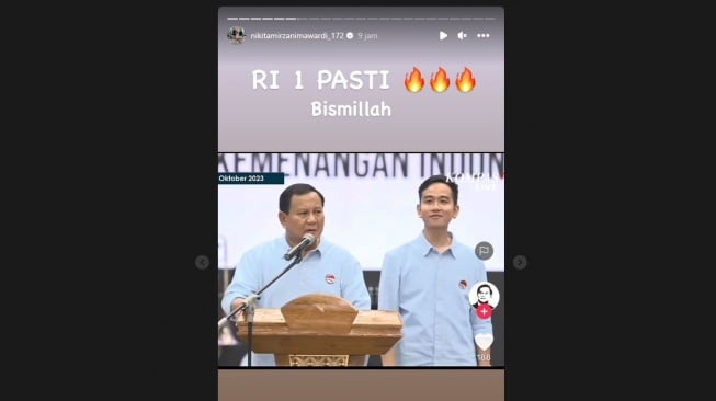 Nikita Mirzani diduga dukung Prabowo dan Gibran (instagram)