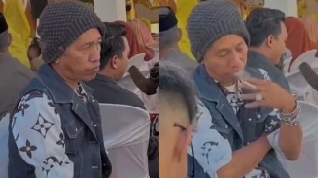 Viral Pria Mirip Jokowi Sebat di Kondangan, Warganet Ngakak Ingat Ulah Gibran