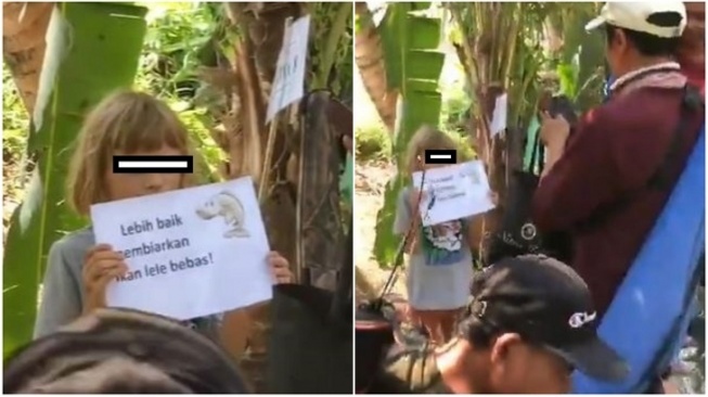 Viral Bocah Bule Jadi Aktivis Pembela Lele di Bali, Publik Beri Saran Begini