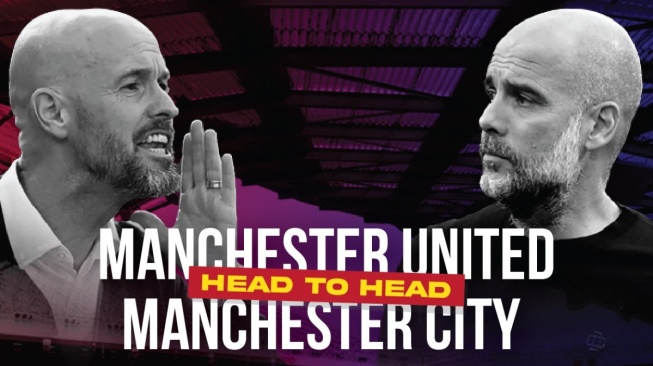 Infografis Manchester United vs Manchester City di Liga Inggris 2023/2024. [Suara.com]