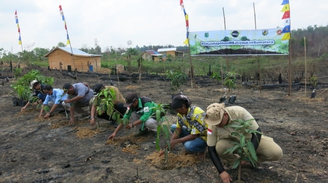 PT MBJ Gandeng KNPI MUBA dan Katar Bayung Lencir Gulirkan Program Sejuta Pohon