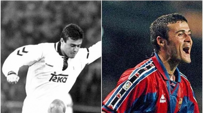 Kolase foto Luis Enrique berseragam Barcelona dan Real Madrid. [Marca]