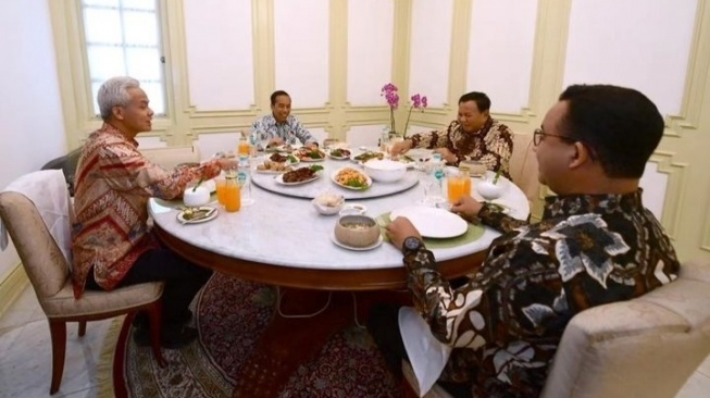 Ada Apa dengan Ganjar Pranowo yang Tak Posting Moment Makan Bareng Jokowi seperti Capres Lainnya?