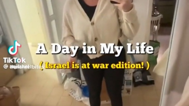 Seorang warga Israel membuat konten "A Day In My Life" untuk membandingkan fasilitas yang didapatnya dengan warga Palestina saat perang Israel-Hamas berlangsung. [Tangkap Layar]