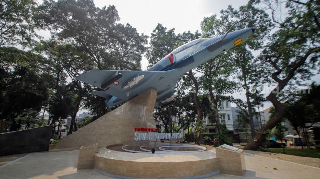 Monumen Swa Bhuwana Paksa di Tebet, Jakarta, Kamis (2/11/2023). [Suara.com/Alfian Winanto]