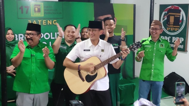 Ketua Badan Pemenangan Pemilu (Bapilu) PPP, Sandiaga Salahudin Uno saat berada di Kantor DPC PPP Kota Semarang. [Istimewa]