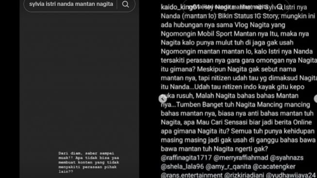 Nagita Slavina diduga disindir istri mantan pacarnya (TikTok/@bmns.fc)