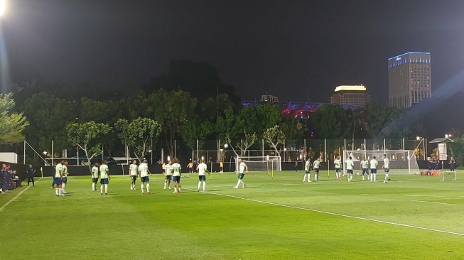 Latihan Timnas Brasil U-17 di Lapangan A Komplek Stadion GBK, Senayan, Jakarta, Selasa (7/10/2023). (Suara.com/Adie Prasetyo Nugraha). 