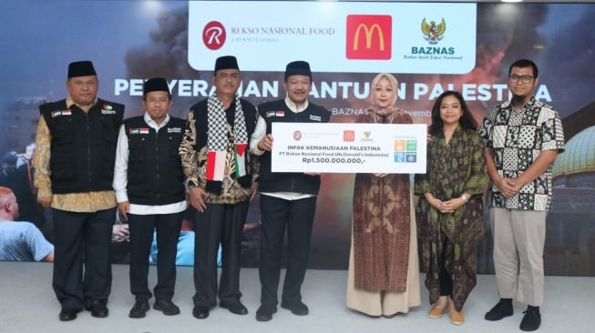 mcdonald's Indonesia kirim donasi ke Palestina lewat Baznas. (Dok. McD Indonesia)