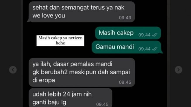 Chat Fuji dengan Ibunya (Instagram)