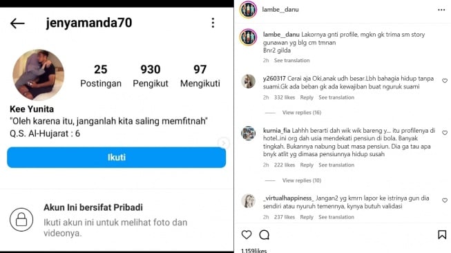 Diduga wanita selingkuhan pamer kemesraan bareng Gunawan Dwi Cahyo. (Instagram/ lambe_danu)