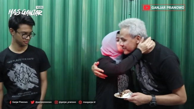 Momen ulang tahun Ganjar Pranowo pada 2018 lalu (YouTube)