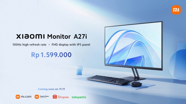 Xiaomi Monitor A27i resmi meluncur di Indonesia pada Kamis (9/11/2023). [Xiaomi Indonesia]