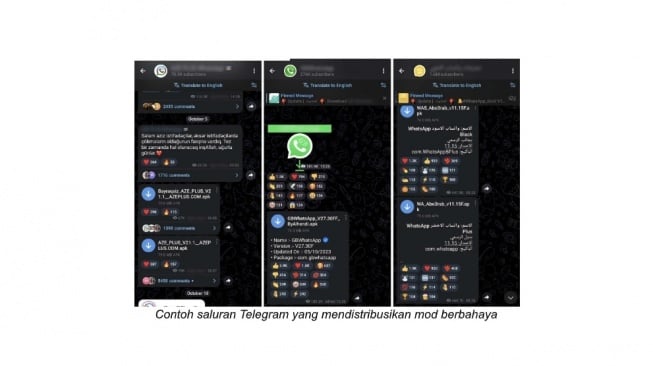 Mod WhatsApp berbahaya. [Kaspersky]