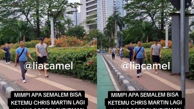 Potret Chris Martin Nyeker di Jakarta (tiktok/@liacamel11)