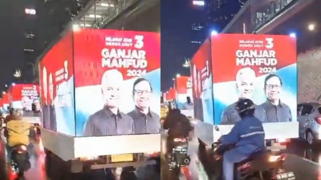 Viral Truk Videotron Ganjar dan Mahfud MD Konvoi Keliling Jakarta, Ramai Disentil: Mahal Tuh, Duitnya Dari Mana?