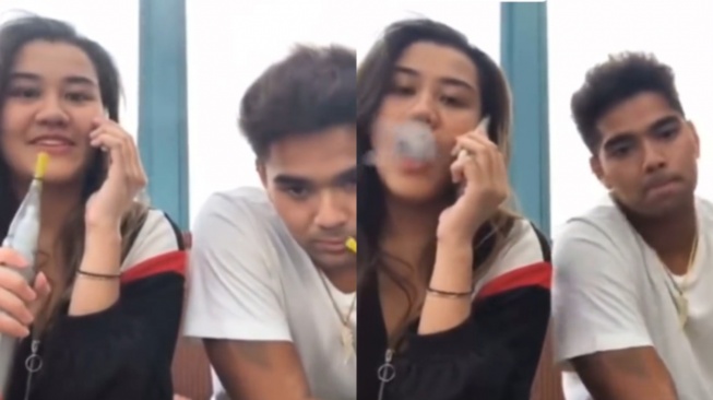 Jejak digital Aaliyah Massaid merokok shisha. (TikTok/ @k0rbanfitnah)