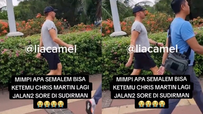 Potret Chris Martin Nyeker di Jakarta (tiktok/@liacamel11)