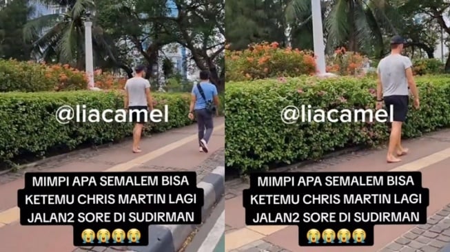 Potret Chris Martin Nyeker di Jakarta (tiktok/@liacamel11)