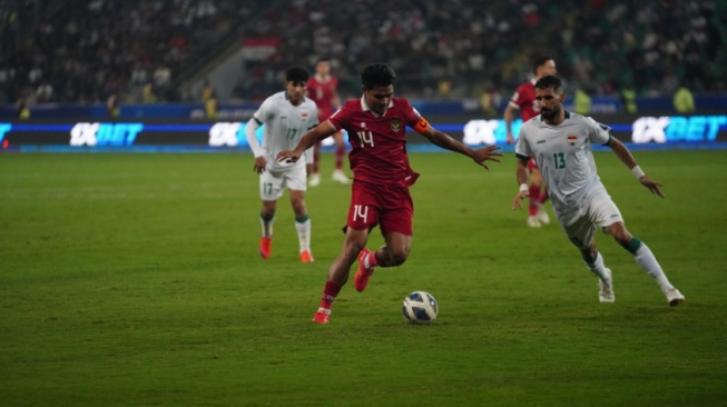 Cuplikan Laga Antara Irak vs. Indonesia di Basra International Stadium, Irak. (pssi.org)