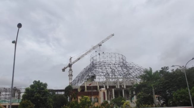 Pembaruan Masjid Raya Batam 65 Persen, Target Maret Bisa Digunakan