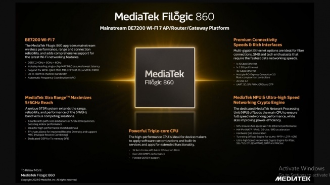 MediaTek Filogic 860. [Gizmochina]