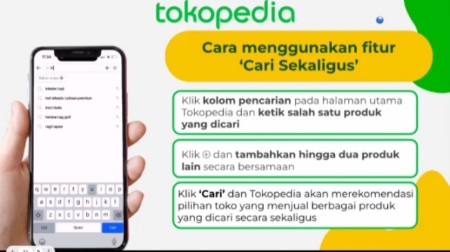 Fitur baru Tokopedia, Cari Sekaligus. [Tangkapan Layar]