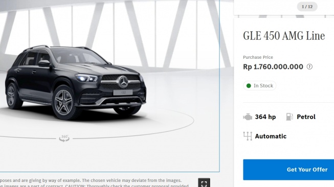 Harga Mercedes-Benz GLE 450 AMG Line. (mercedes-benz.co.id)