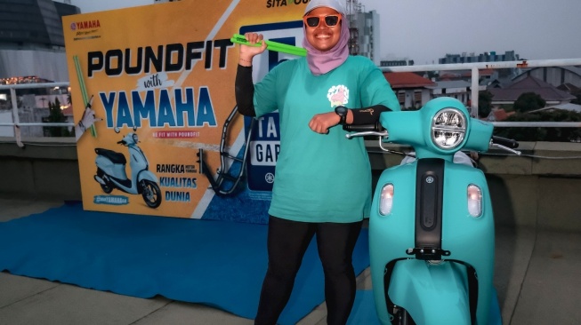 Olah Raga Pound Fit Sedang Trending, Classy Yamaha Gelar Senam Bersama Komunitas