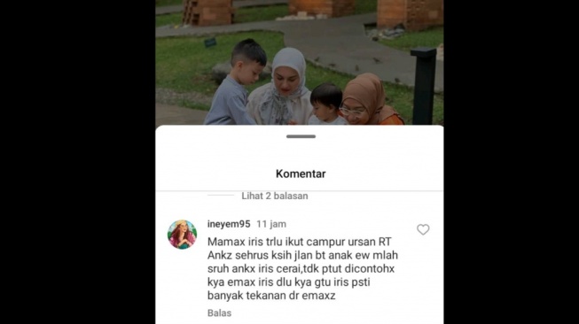 Ibu Irish Bella dituding sebagai penyebab perceraian (TikTok @nyunyu.joea)