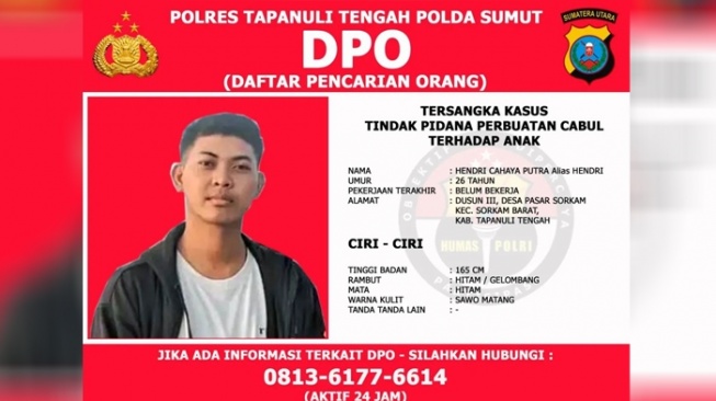 Polres Tapteng Terbitkan DPO Pria Cabuli-Sodomi 30 Bocah Laki-laki