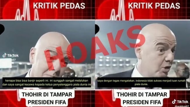 [HOAKS] Video Presiden FIFA Marah JIS Banjir, Sebut Indonesia Tak Pantas Gelar Piala Dunia