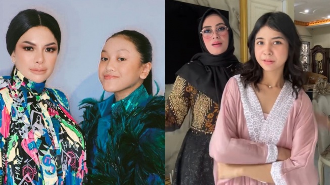 Kolase momen kemesraan Lolly dan Nikita Mirzani bersama Hanna Shahab dan ibunya.  (Instagram)