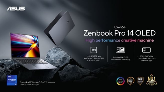 Laptop Asus Zenbook Pro 14 OLED resmi meluncur ke Indonesia. [Asus Indonesia]