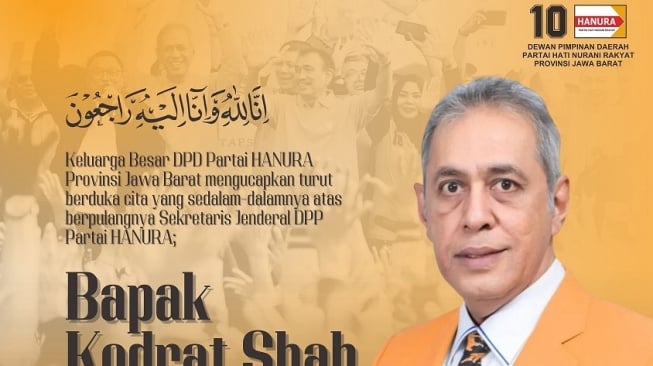 Inalillahi, Sekjen Partai Hanura Kodrat Shah Meninggal Dunia