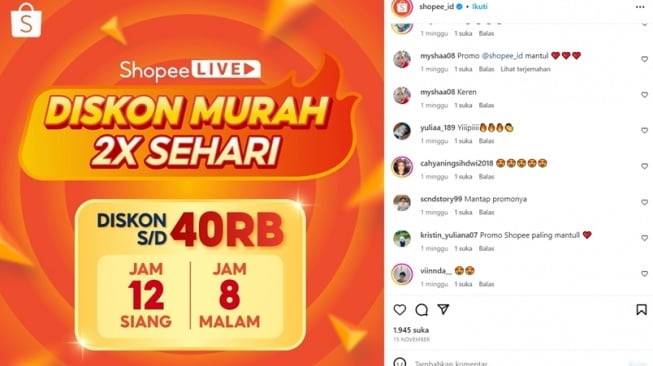 Bocoran Promo 12.12 Birthday Sale, Shopee Live Diskon Murah 2x Sehari Jam 12 Siang & 8 Malam