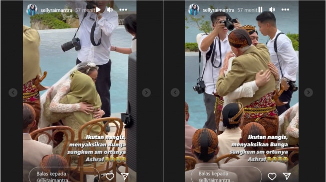 Bunga Citra Lestari dan Tiko Aryawardhana sungkeman dengan orangtua Ashraf Sinclair (Instagram/@sellyraimantra)