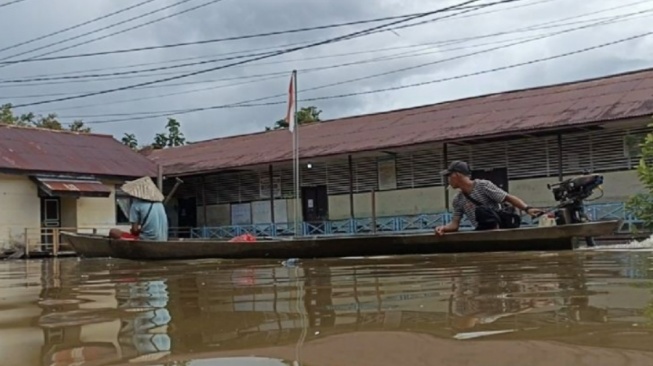 Kondisi banjir di Kabupaten Kapuas Hulu, Kalimantan Barat (Dok. Antara)