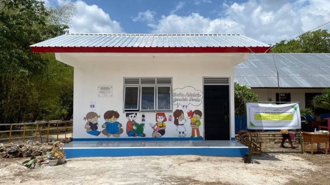 Perpustakaan sekolah di SMP Wee Wella, di Jalan Wee Nga Rakonda Watu, Desa Wee Wella, Distrik Kodi Utara, Barat Daya, Kabupaten Sumba, (NTT), pada 17 November 2023. (Foto: Istimewa)