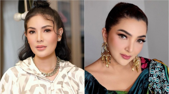 Kolase potret Nindy Ayunda dan Ashanty. (Instagram)