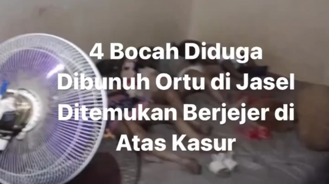 Warga digegerkan dengan penemuan 4 jasad anak di bawah umur yang dijejerkan di kasur di sebuah kamar kontrakan di Jalan Kebagusan Raya, Jagakarsa, Jakarta Selatan. [X.com]