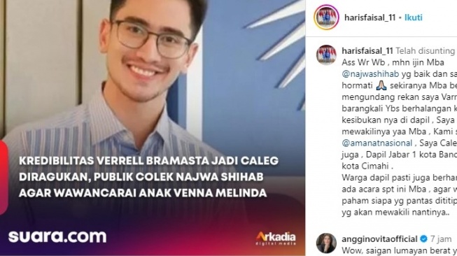 Faisal Haris ingin menggantikan Verrell Bramasta dalam debat (Instagram/harisfaisal_11)