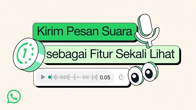 Fitur baru WhatsApp, pesan suara sekali lihat. [WhatsApp Indonesia]