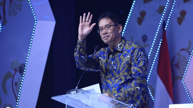 Ketua Dewan Komisioner LPS, Purbaya Yudhi, memberi sambutan dalam Acara LPS Award 2023 di Hotel Fairmount, Jakarta, Rabu (6/12/2023). [Foto dok. LPS]