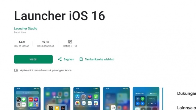 Launcher iOS 16. [Google Play Store]
